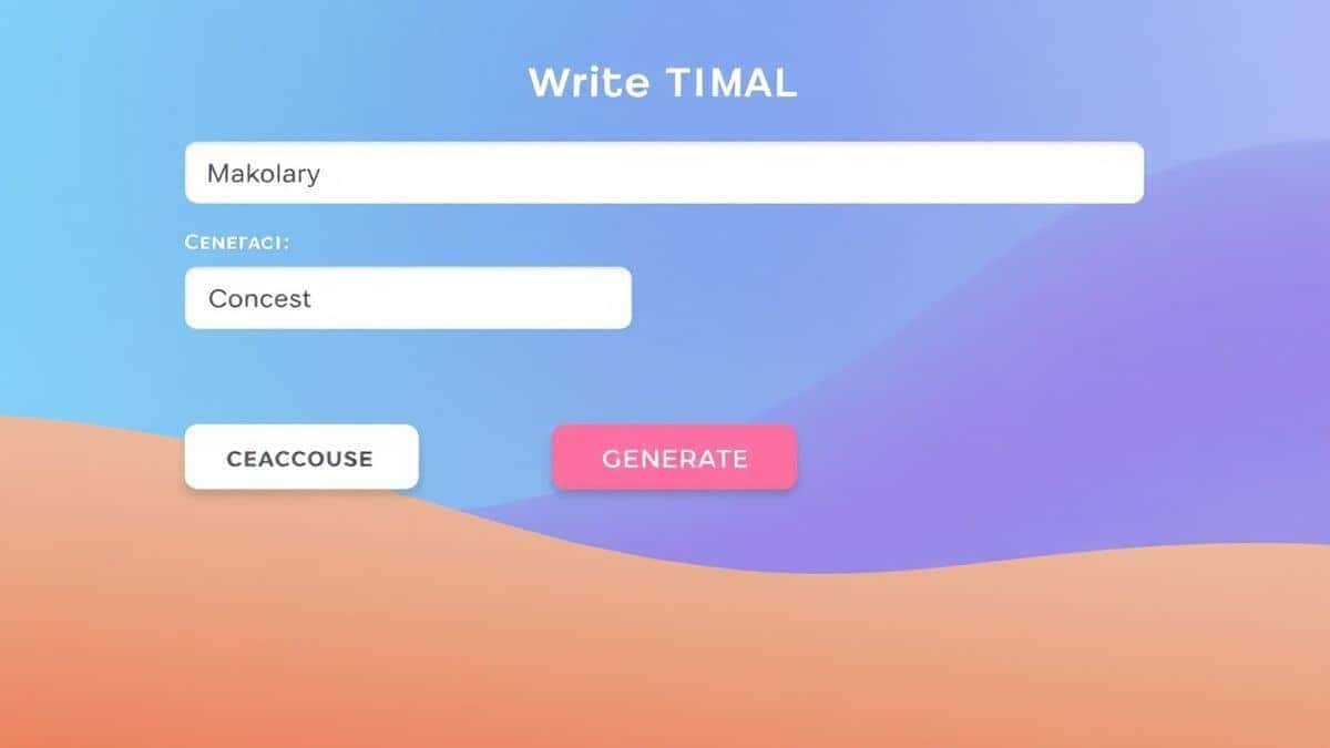 Clean, modern AI writing tool interface showing input field and generate button