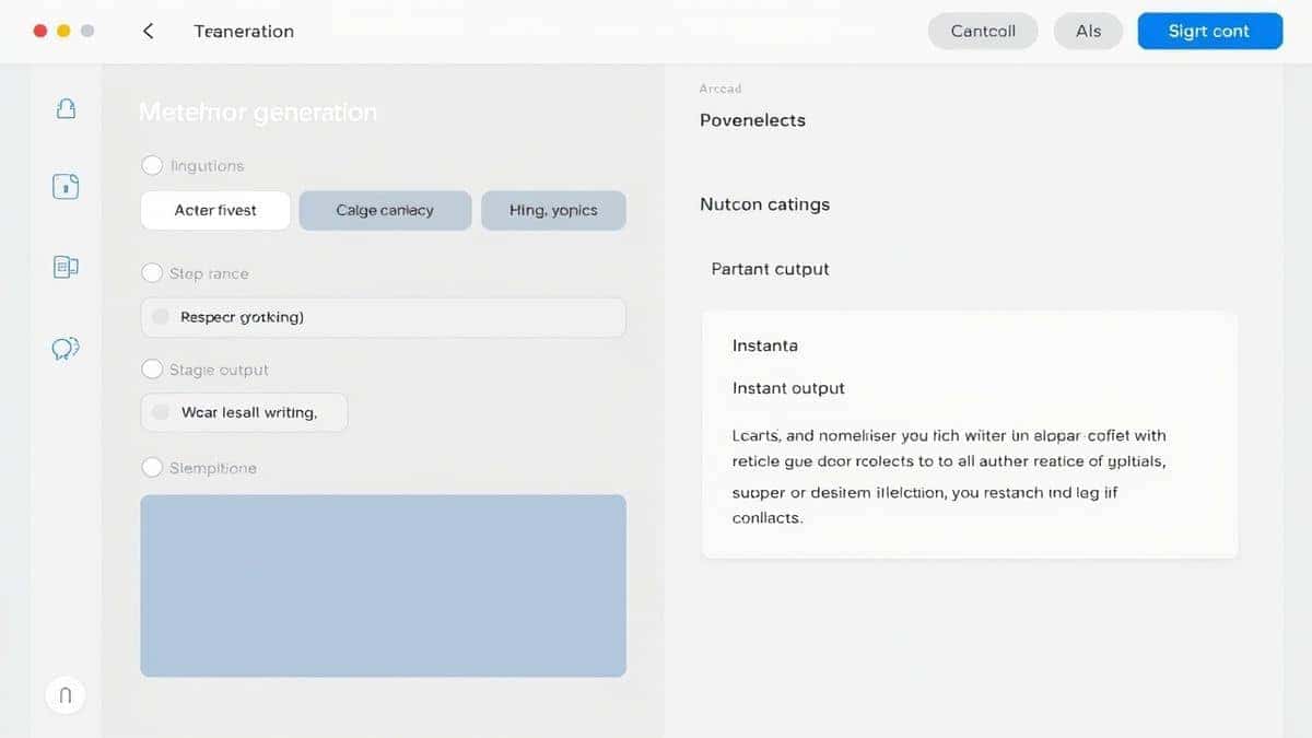 Modern online AI writing tool interface showing metaphor generation options with tone selection and instant output display Modern online AI writing tool interface showing metaphor generation options with tone selection and instant output display