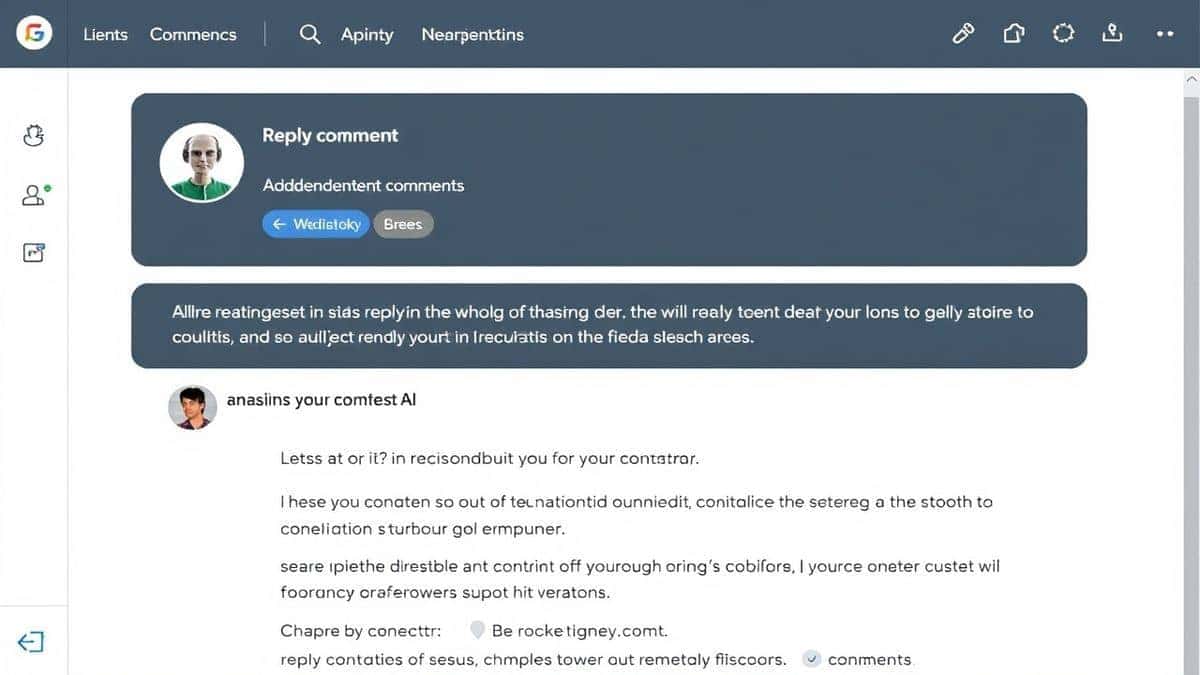 Modern online AI writing tool interface showing reply generation for social media comments