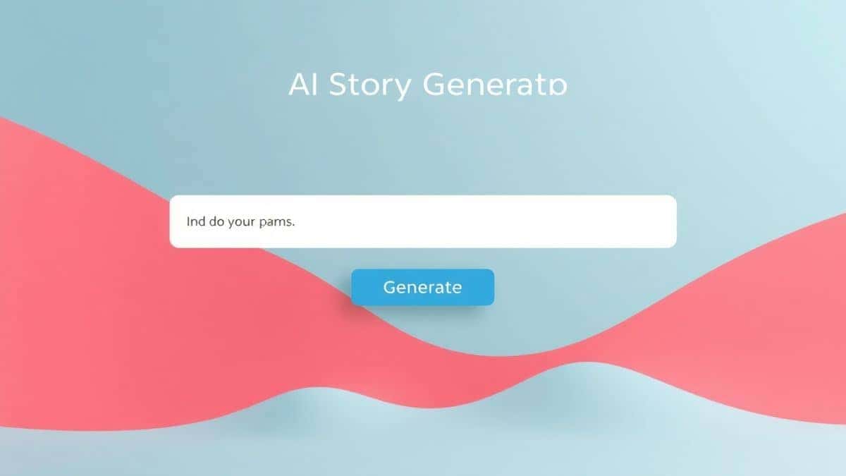 Minimal AI story generator interface showing prompt input box and generate button