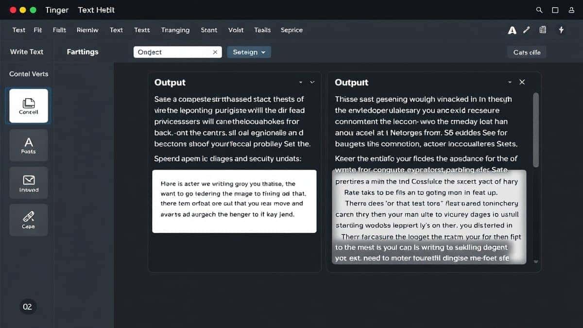 clean and modern AI writing tool interface showing text input and output panels