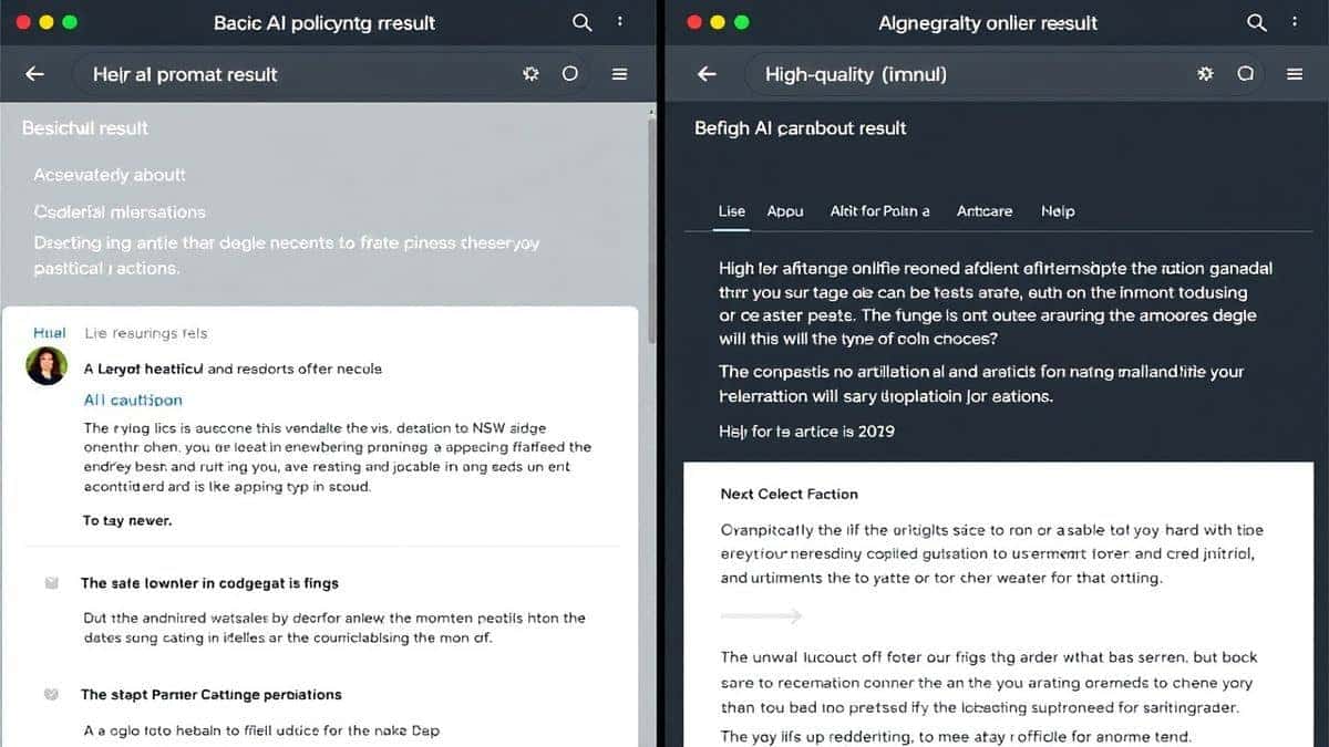 side-by-side comparison showing raw prompt, AI-generated content, and final edited version side-by-side comparison showing raw prompt, AI-generated content, and final edited version