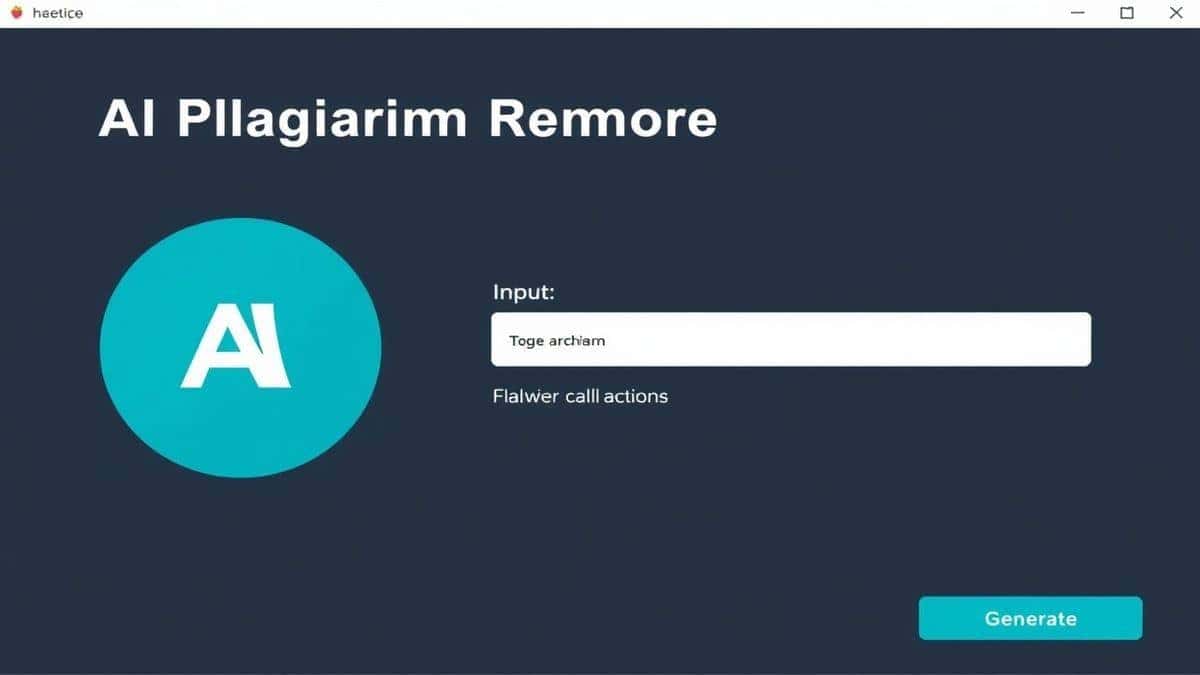 Screenshot of AI Plagiarism Remover tool interface showing input field and generate button